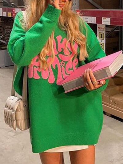 Chic Comfort PINKY PROMISE Round Neck Sweater for Women
