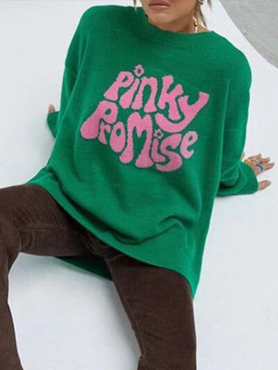 Chic Comfort PINKY PROMISE Round Neck Sweater for Women