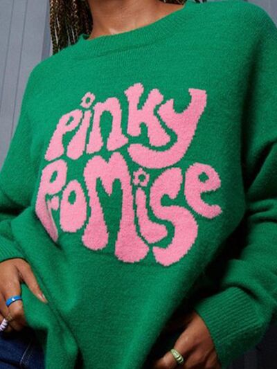 Chic Comfort PINKY PROMISE Round Neck Sweater for Women