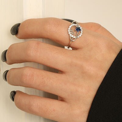 Planet Shape Inlaid Zircon Sterling Silver Ring 925 Elegant Timeless Jewelry For Women