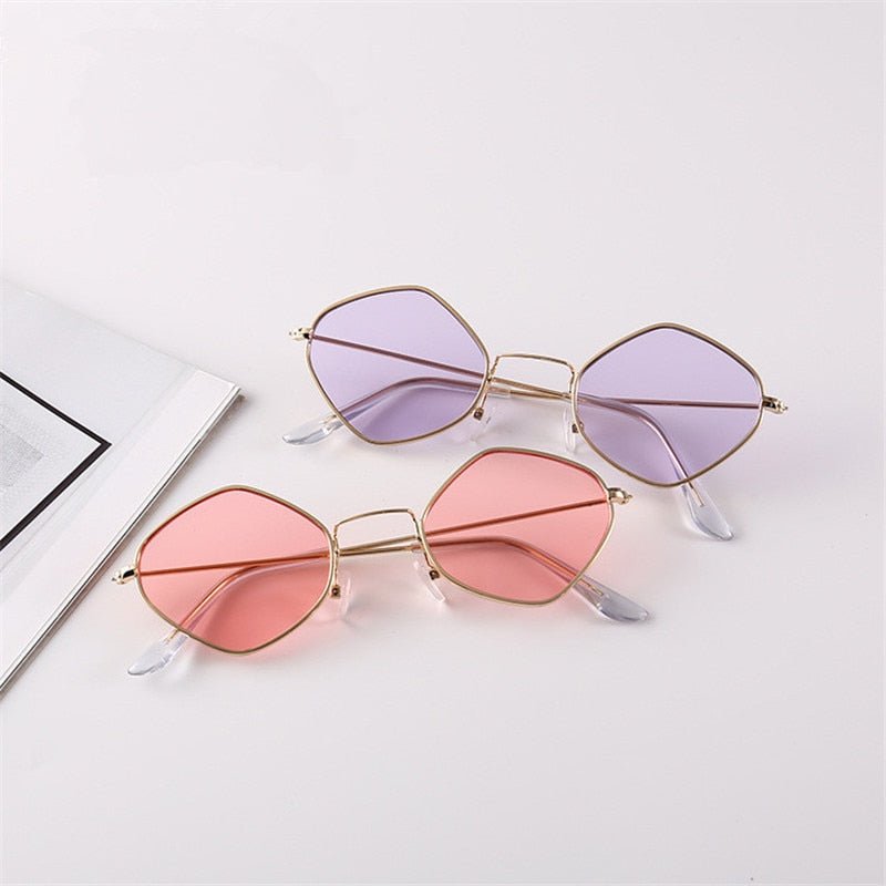Polygon Sunglasses Women Men Brand Designer Vintage Sunglasses Clear Sun Glasses Sexy Fashion Couple Eyewear