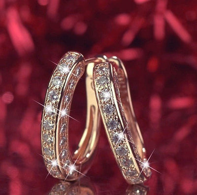 Popular Zircon Stud Earrings Pave Exquisite Craftsmanship Simulation Diamond Stud Earrings