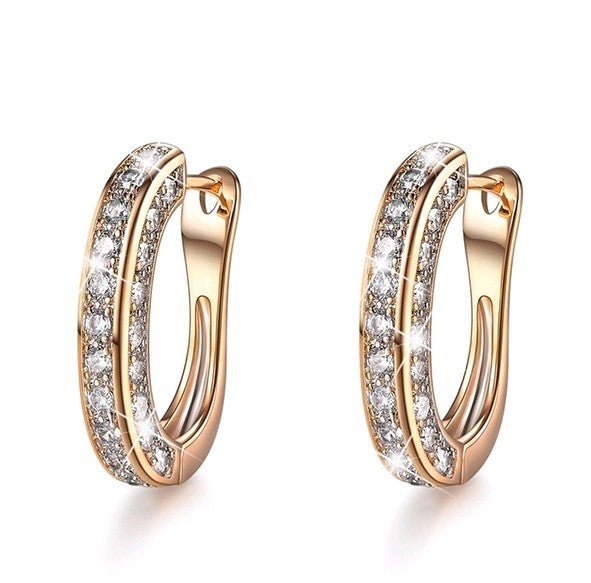 Popular Zircon Stud Earrings Pave Exquisite Craftsmanship Simulation Diamond Stud Earrings