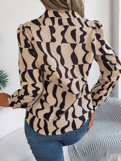 Chic Patterned Long Sleeve Dress Shirt for Stylish Elegance
