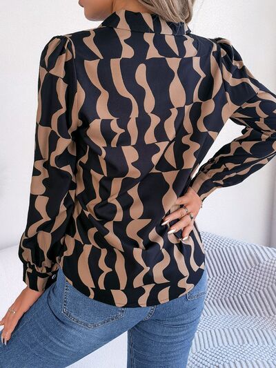 Chic Patterned Long Sleeve Dress Shirt for Stylish Elegance