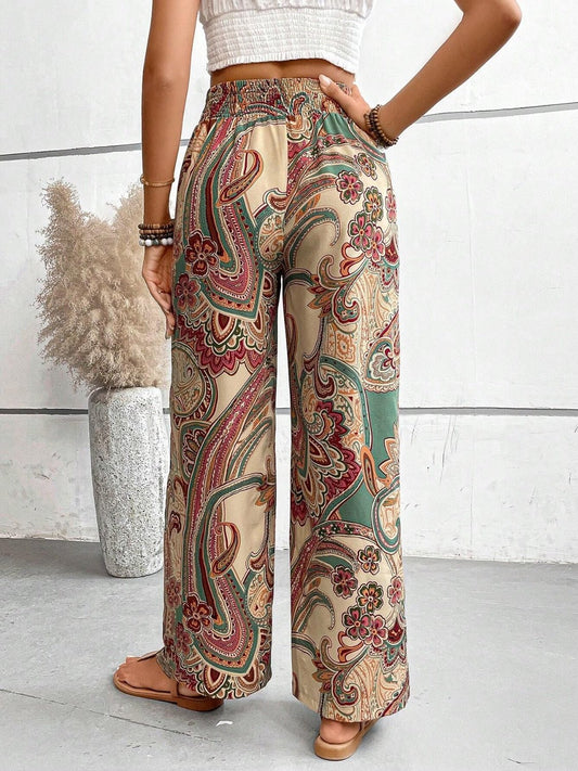 Chic Printed Wide Leg Pants for Effortless Style