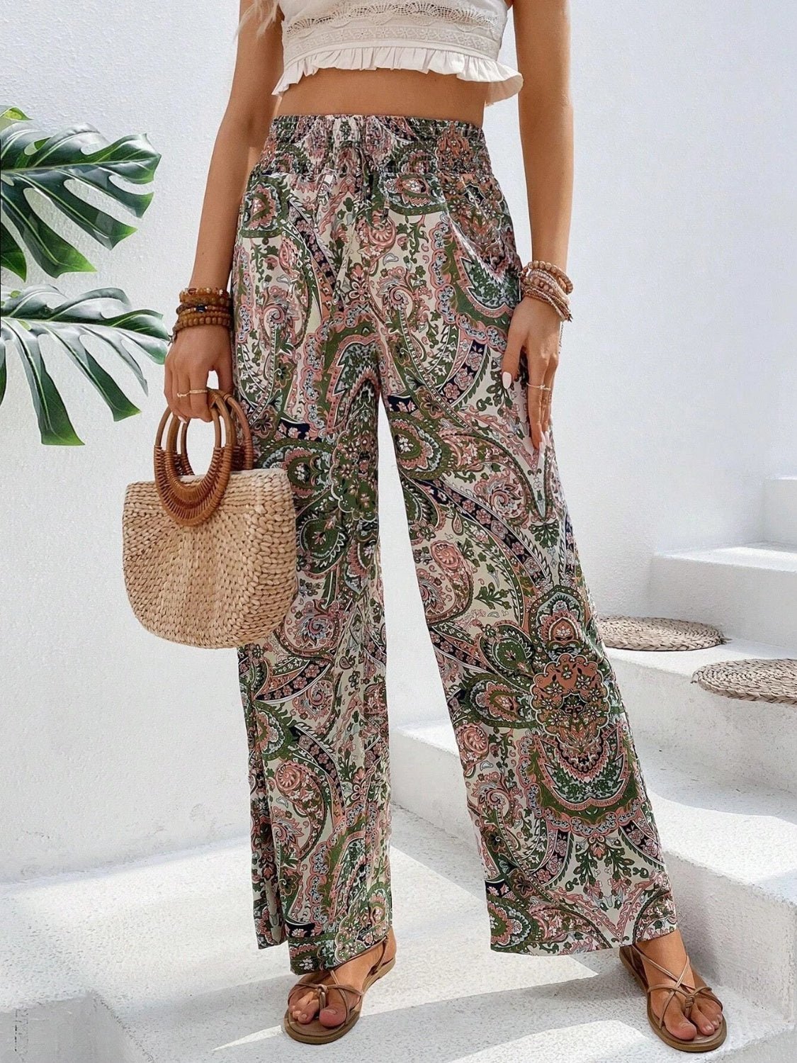 Chic Printed Wide Leg Pants for Effortless Style