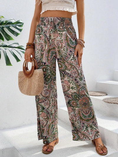 Chic Printed Wide Leg Pants for Effortless Style
