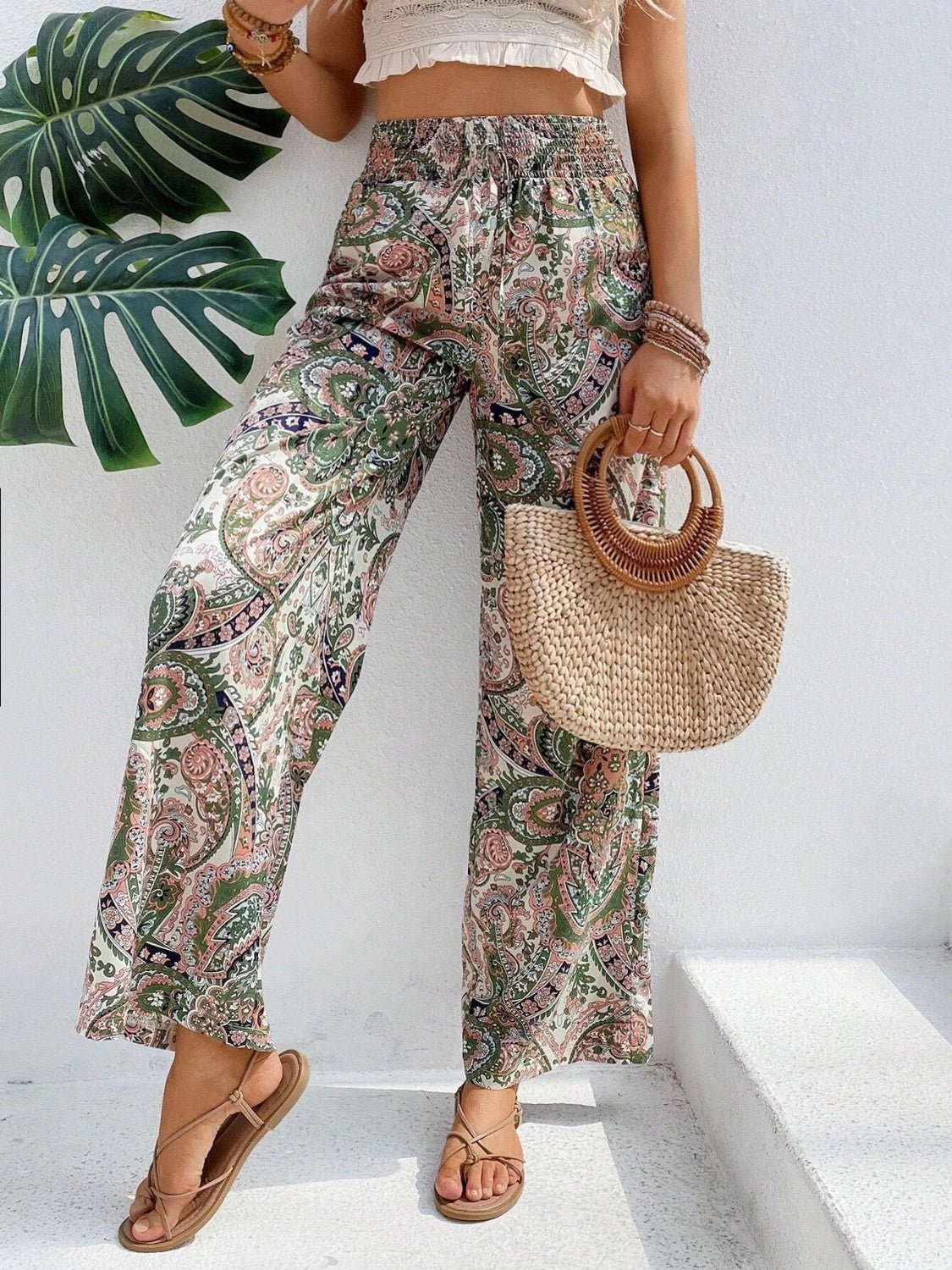 Chic Printed Wide Leg Pants for Effortless Style
