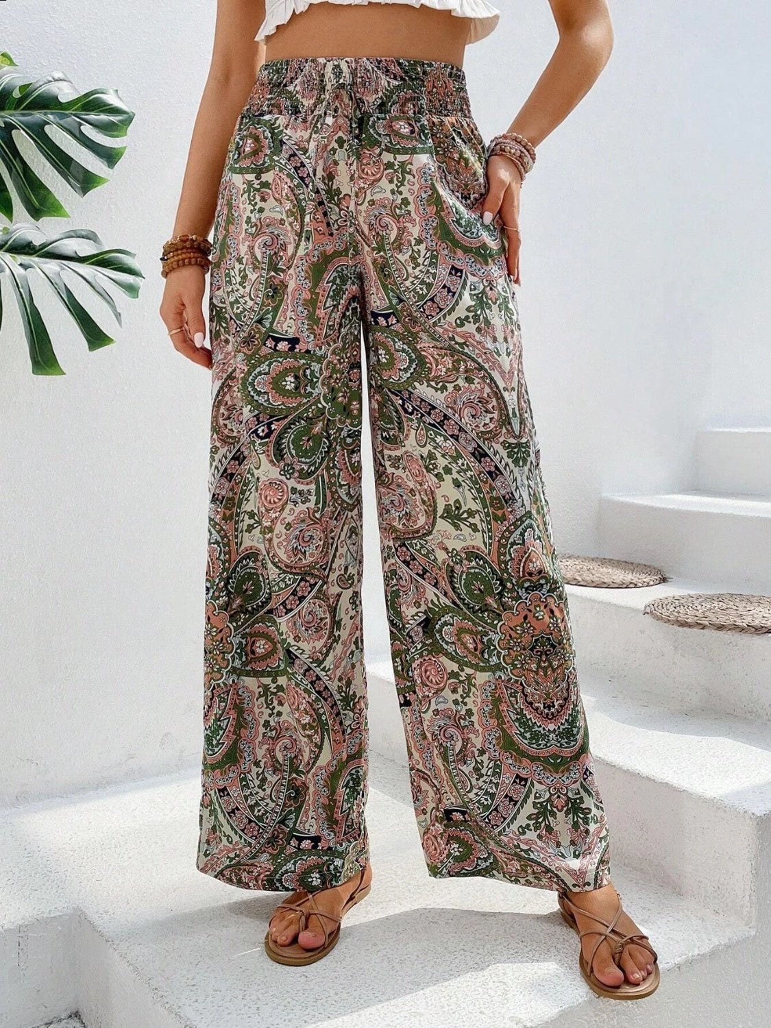Chic Printed Wide Leg Pants for Effortless Style