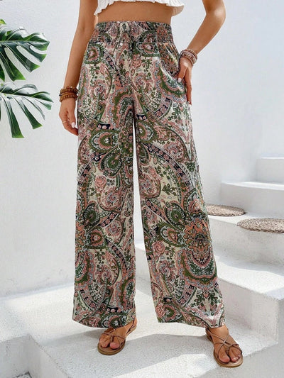 Chic Printed Wide Leg Pants for Effortless Style