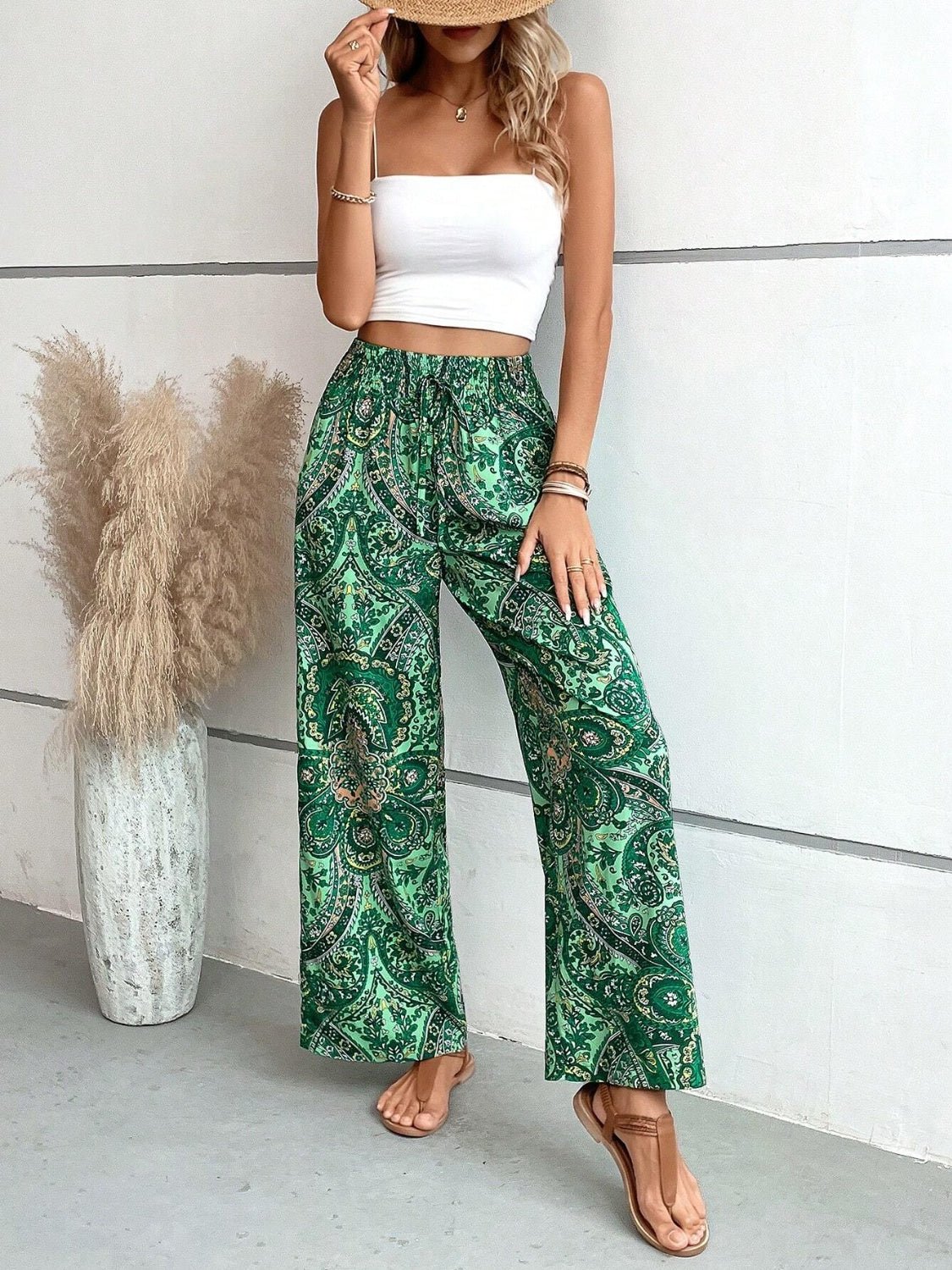 Chic Printed Wide Leg Pants for Effortless Style