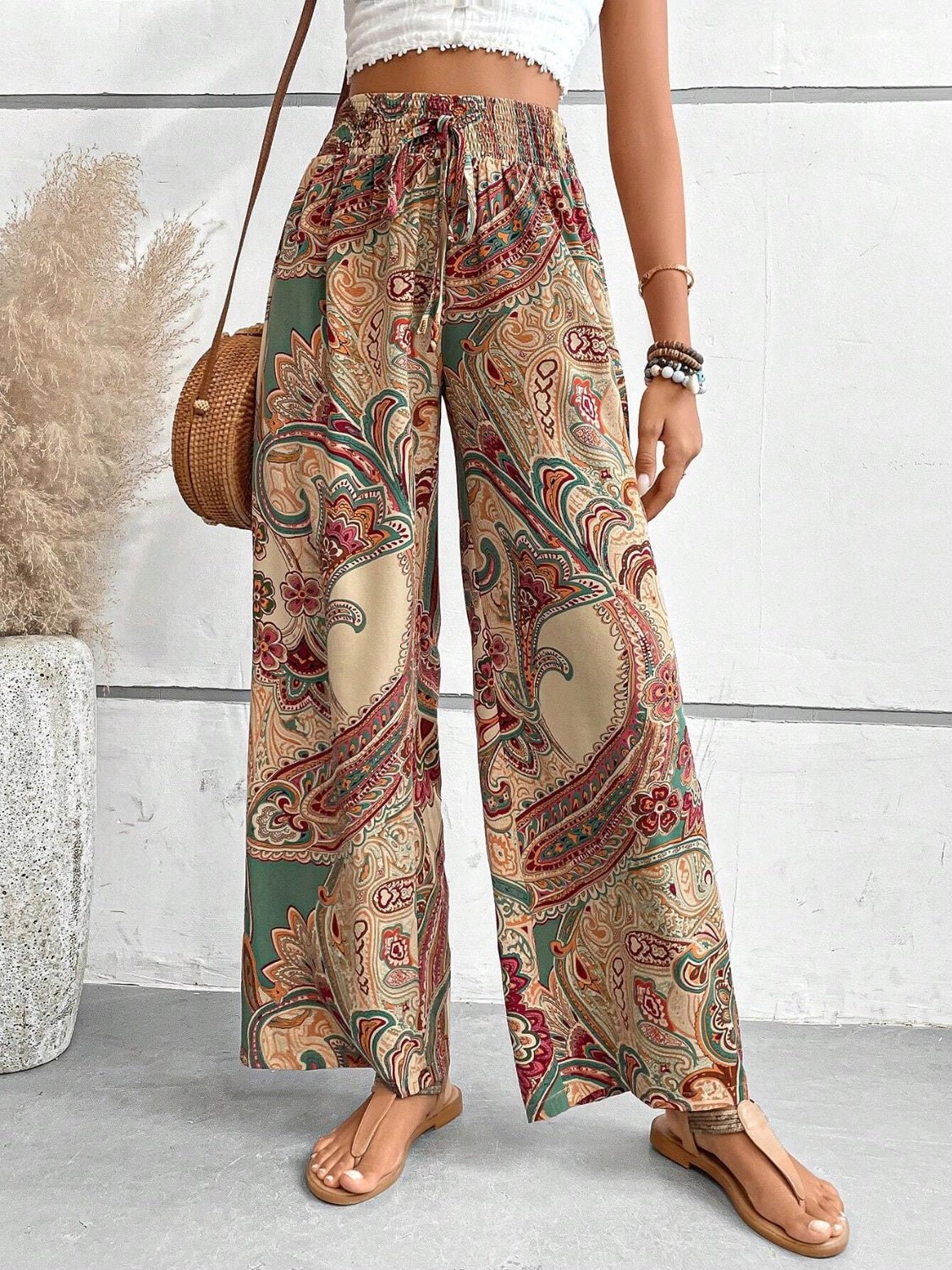 Chic Printed Wide Leg Pants for Effortless Style