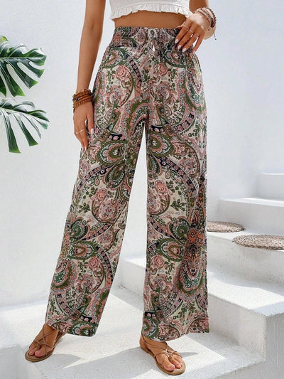 Chic Printed Wide Leg Pants for Effortless Style