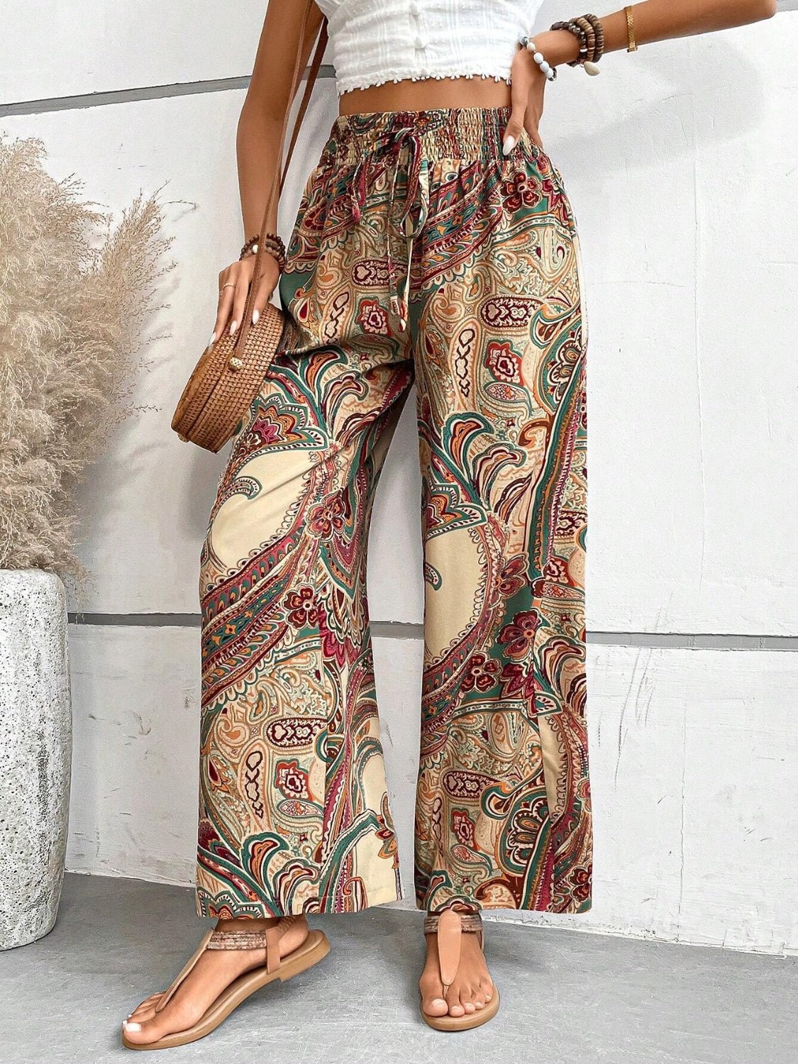 Chic Printed Wide Leg Pants for Effortless Style