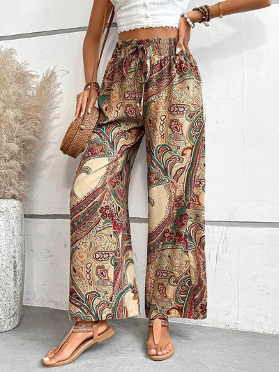 Chic Printed Wide Leg Pants for Effortless Style