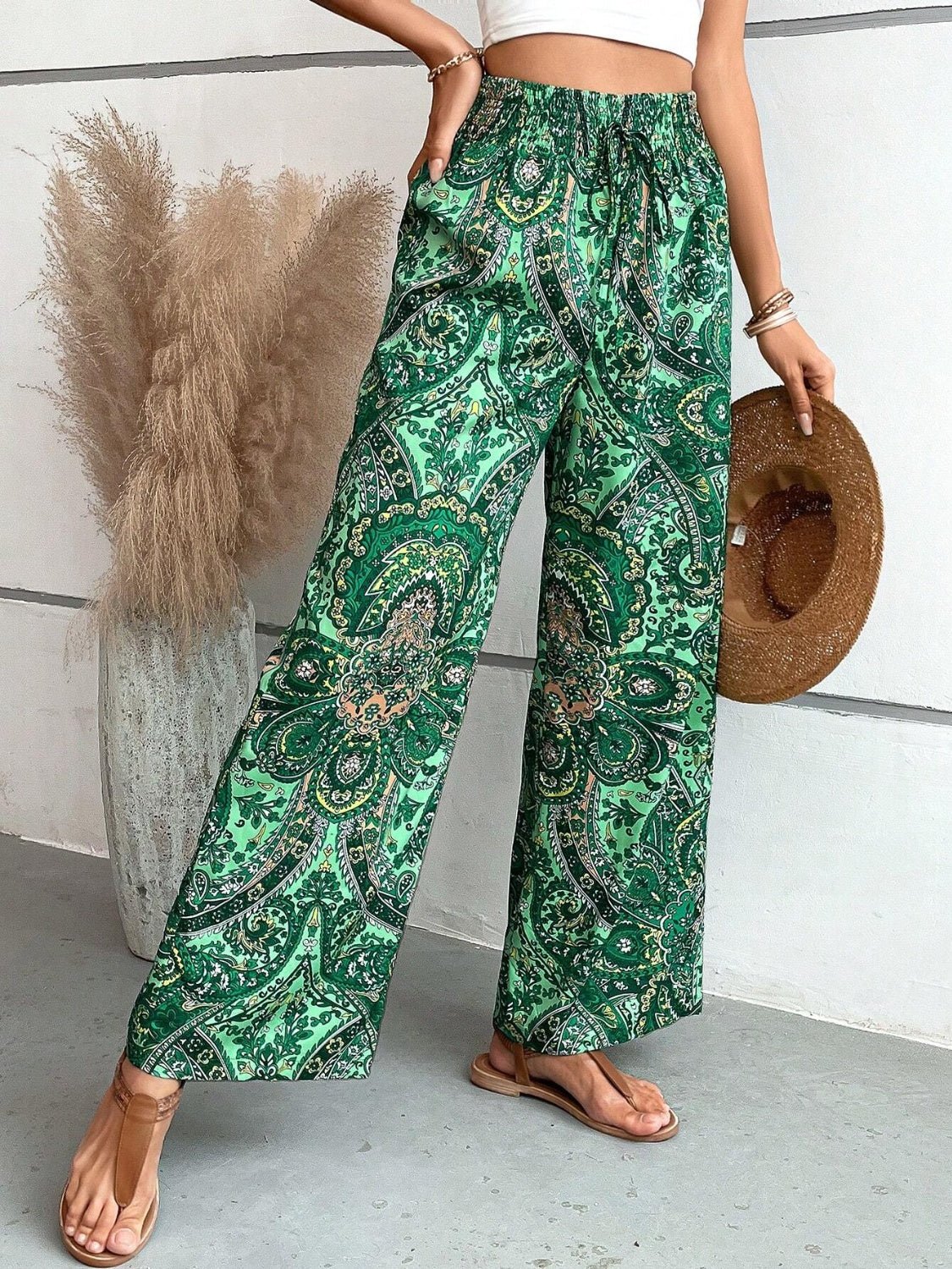 Chic Printed Wide Leg Pants for Effortless Style