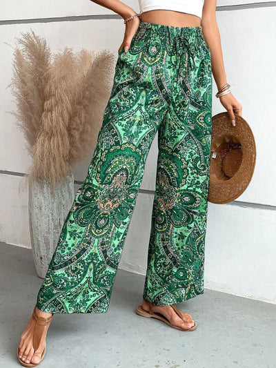 Chic Printed Wide Leg Pants for Effortless Style