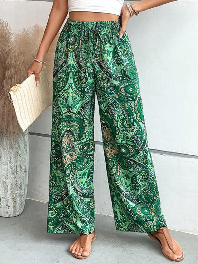 Chic Printed Wide Leg Pants for Effortless Style