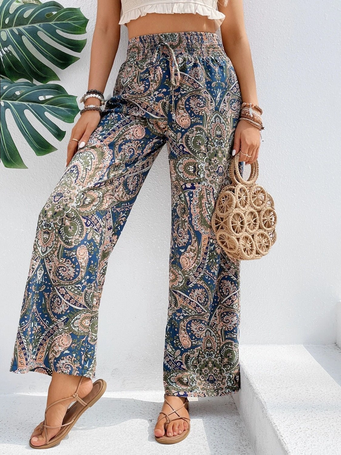 Chic Printed Wide Leg Pants for Effortless Style