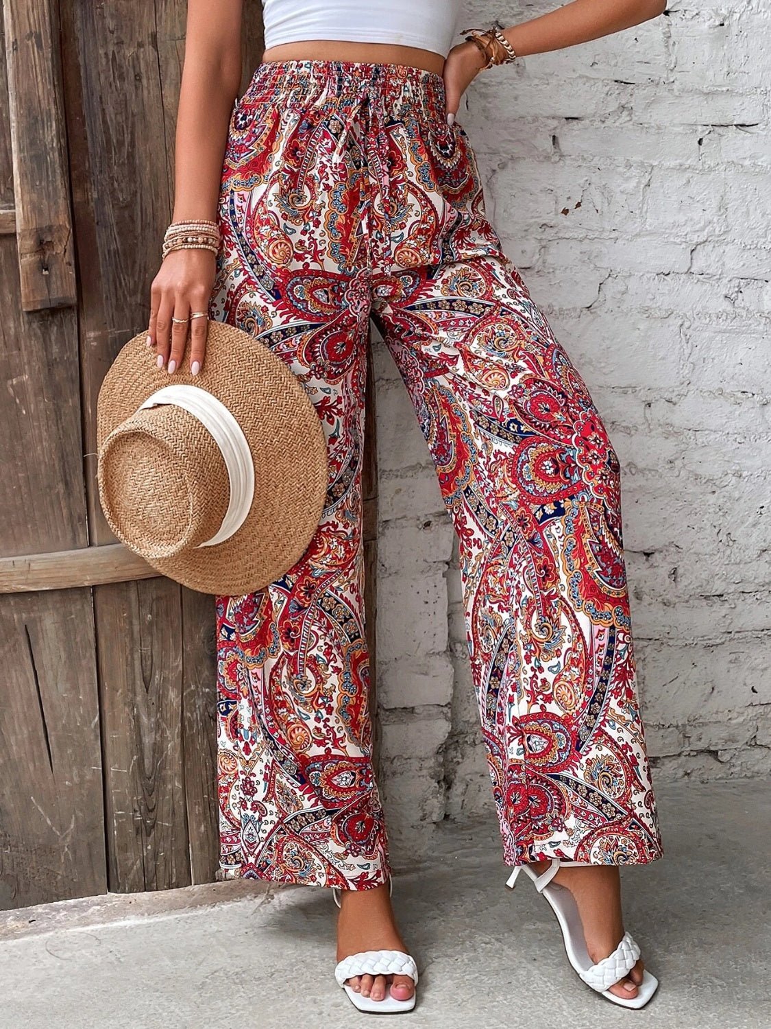 Chic Printed Wide Leg Pants for Effortless Style