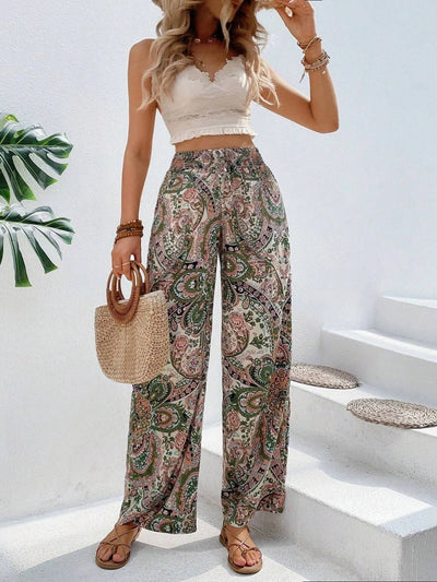 Chic Printed Wide Leg Pants for Effortless Style