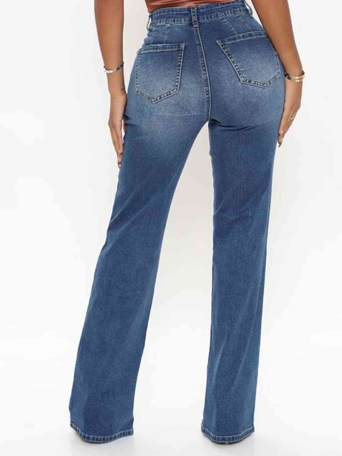 Raw Hem Distressed High Rise Jeans for Effortless Style