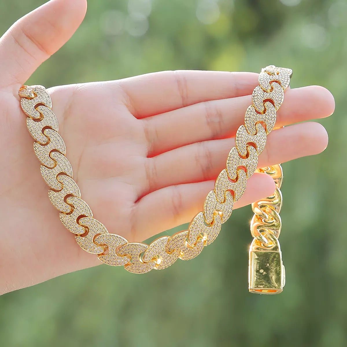 Real Gold Plated Cuban Link Necklace Premium Luxury Jewelry Statement Necklace With High Shine Finish For Everyday Wear