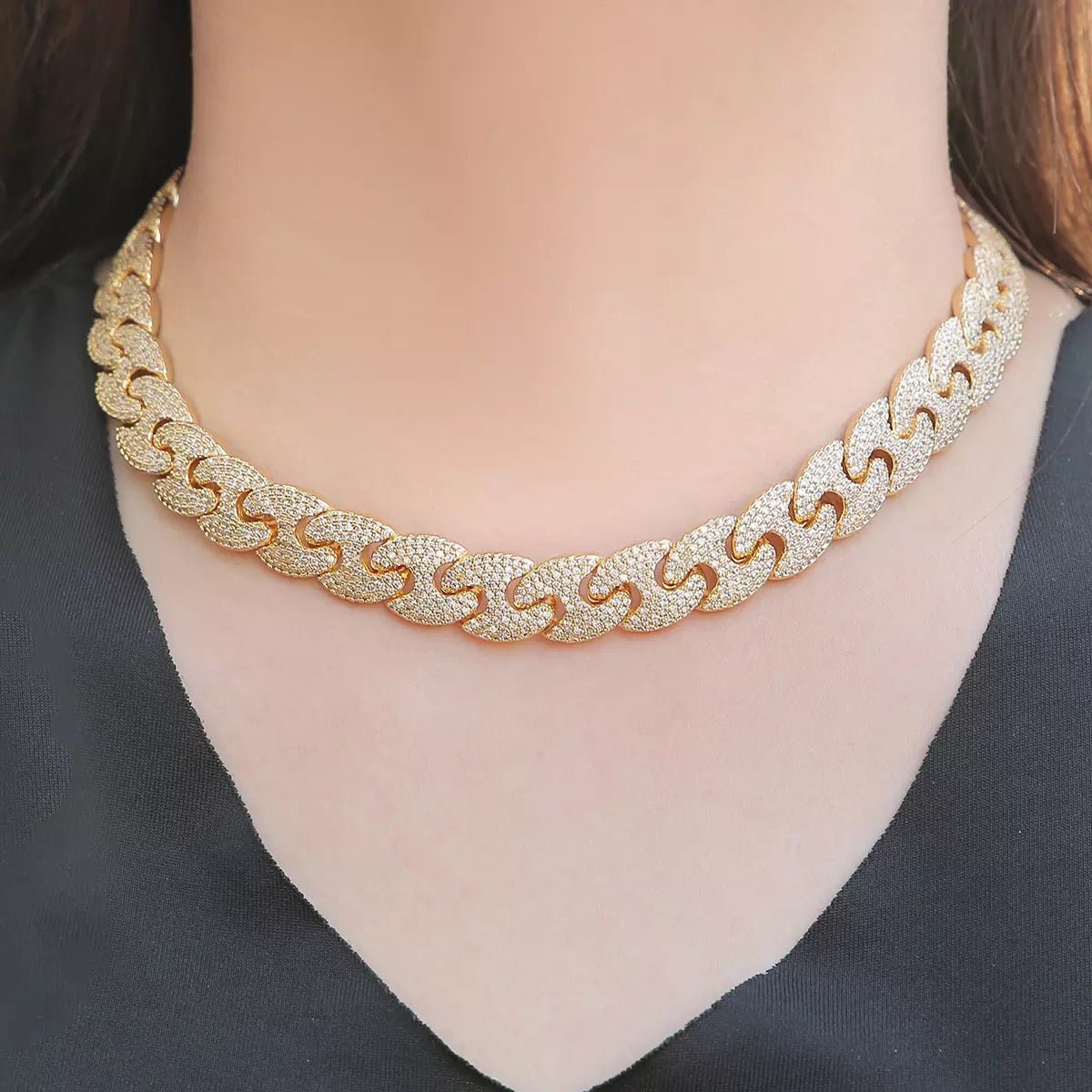 Real Gold Plated Cuban Link Necklace Premium Luxury Jewelry Statement Necklace With High Shine Finish For Everyday Wear