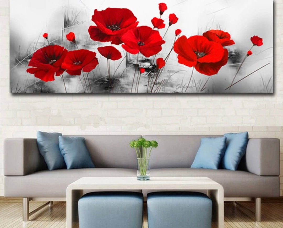 Red Rose Oil Canvas Paintings HD Modern Flowers(NoFrame)