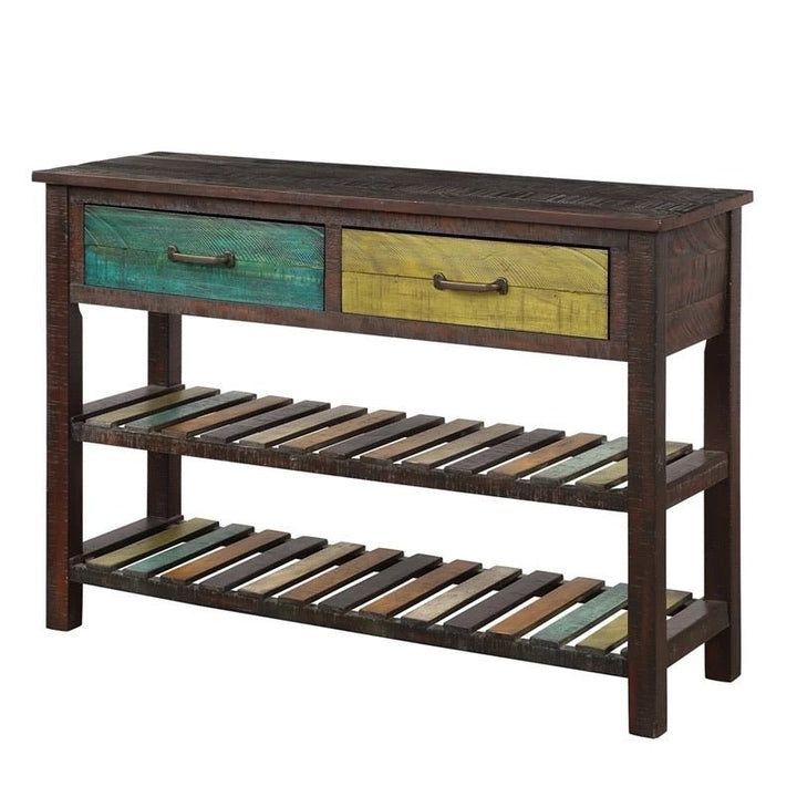 Retro Console Table For Entryway With Drawers