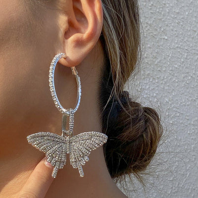 Retro full diamond butterfly