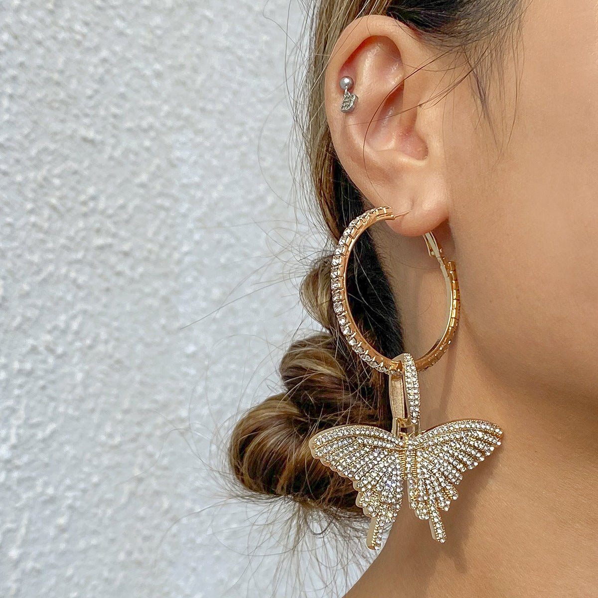 Retro full diamond butterfly