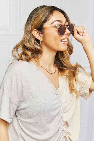 Stylish Round Polycarbonate Frame Sunglasses with UV Protection