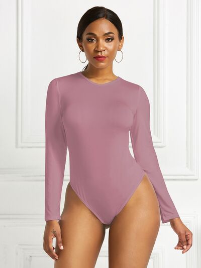 Stylish Round Neck Long Sleeve Bodysuit