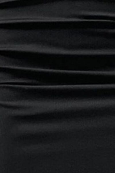 Sophisticated Ruched Maxi Skirt with Flared Hem Design