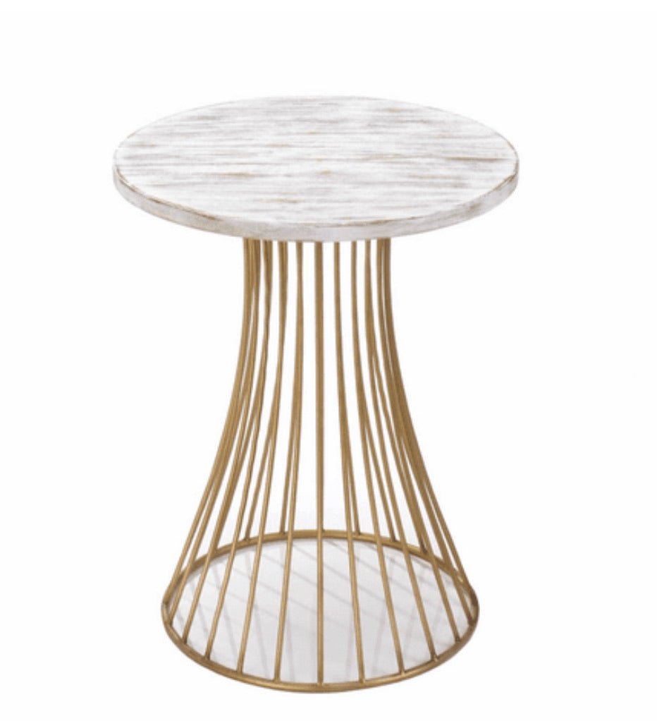 Santa Barbara Round Gold Accent Table