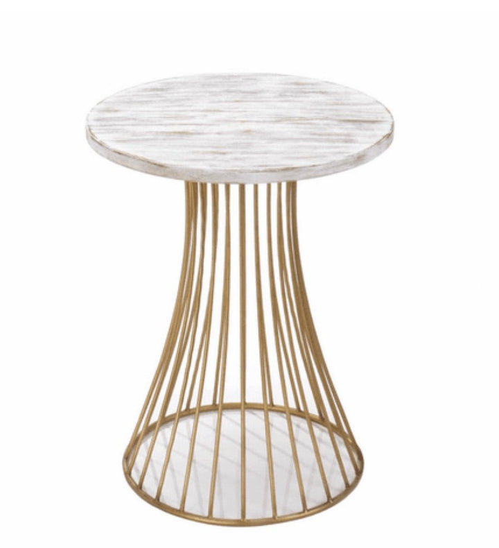 Santa Barbara Round Gold Accent Table