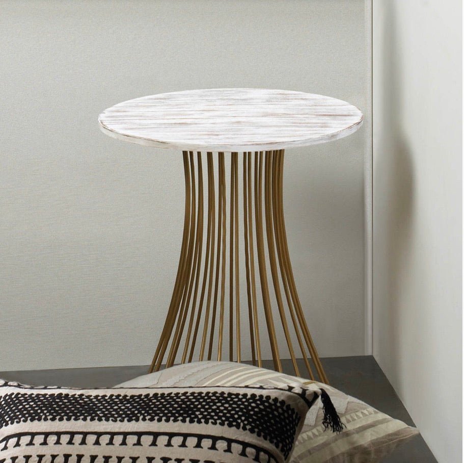 Santa Barbara Round Gold Accent Table