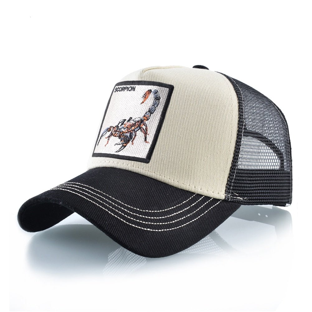 Scorpion Emblem Snapback Trucker Hat for Bold Style