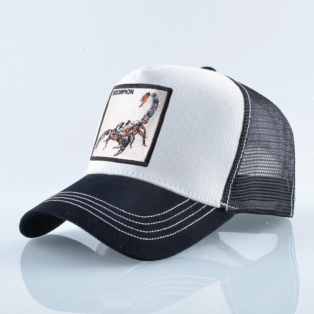 Scorpion Emblem Snapback Trucker Hat for Bold Style