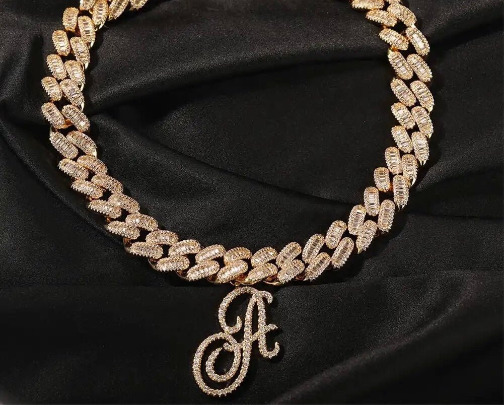 Scripted Luxe: The Baugetter Cuban Initial Necklace 15mm