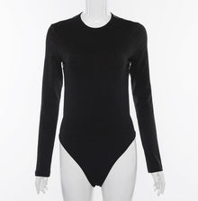 Seductive Lace-Back Bodysuit for Women - Long Sleeve Wear