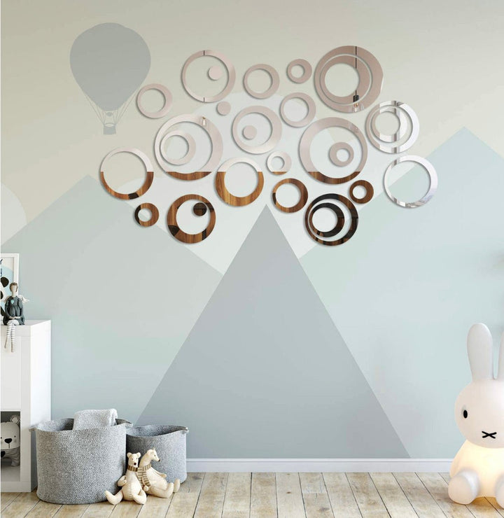 Silver Or Gold Circle Wall Mirror