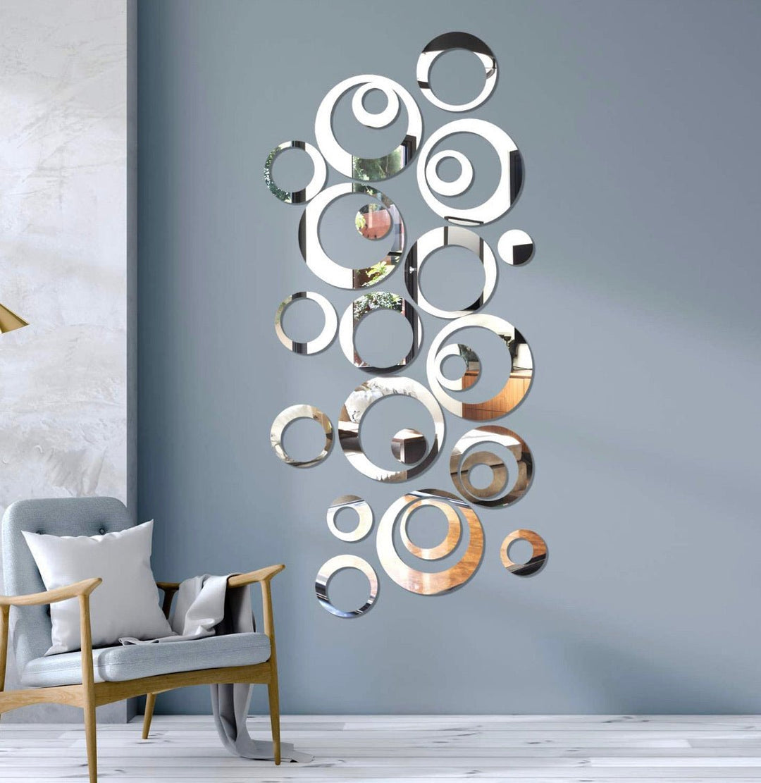 Silver Or Gold Circle Wall Mirror