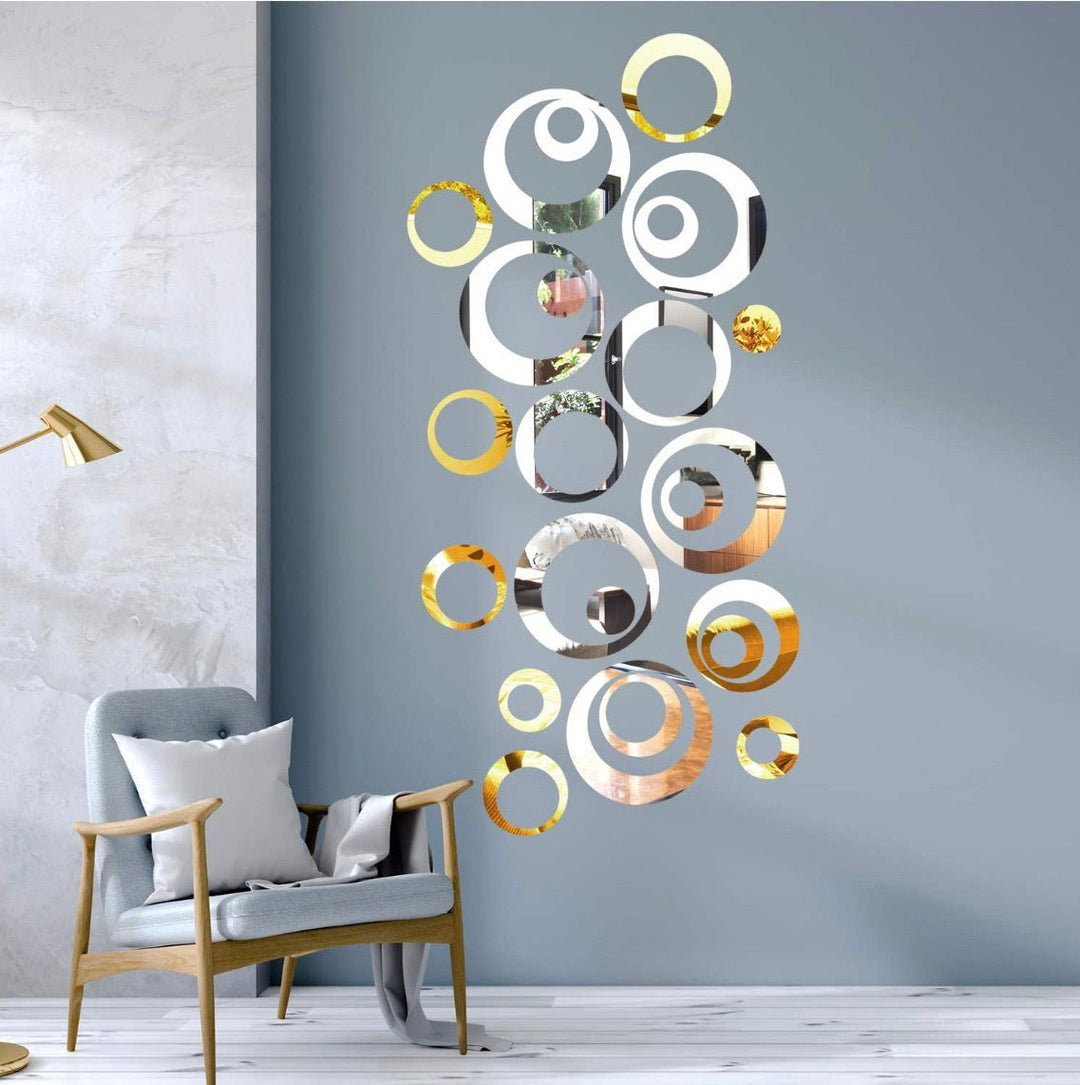 Silver Or Gold Circle Wall Mirror