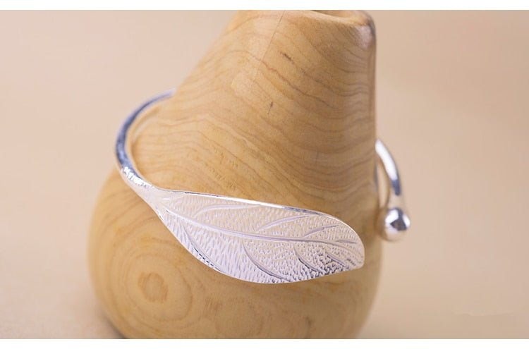 Silver Plated Leaf Charm Bracelets & Bangles For Women Wedding Adjustable Bracelet Pulseira Feminina SL206