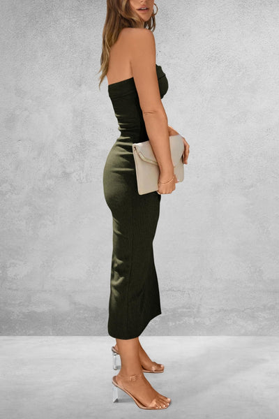 Chic Slit Tube Midi Dress for Elegant Occasions