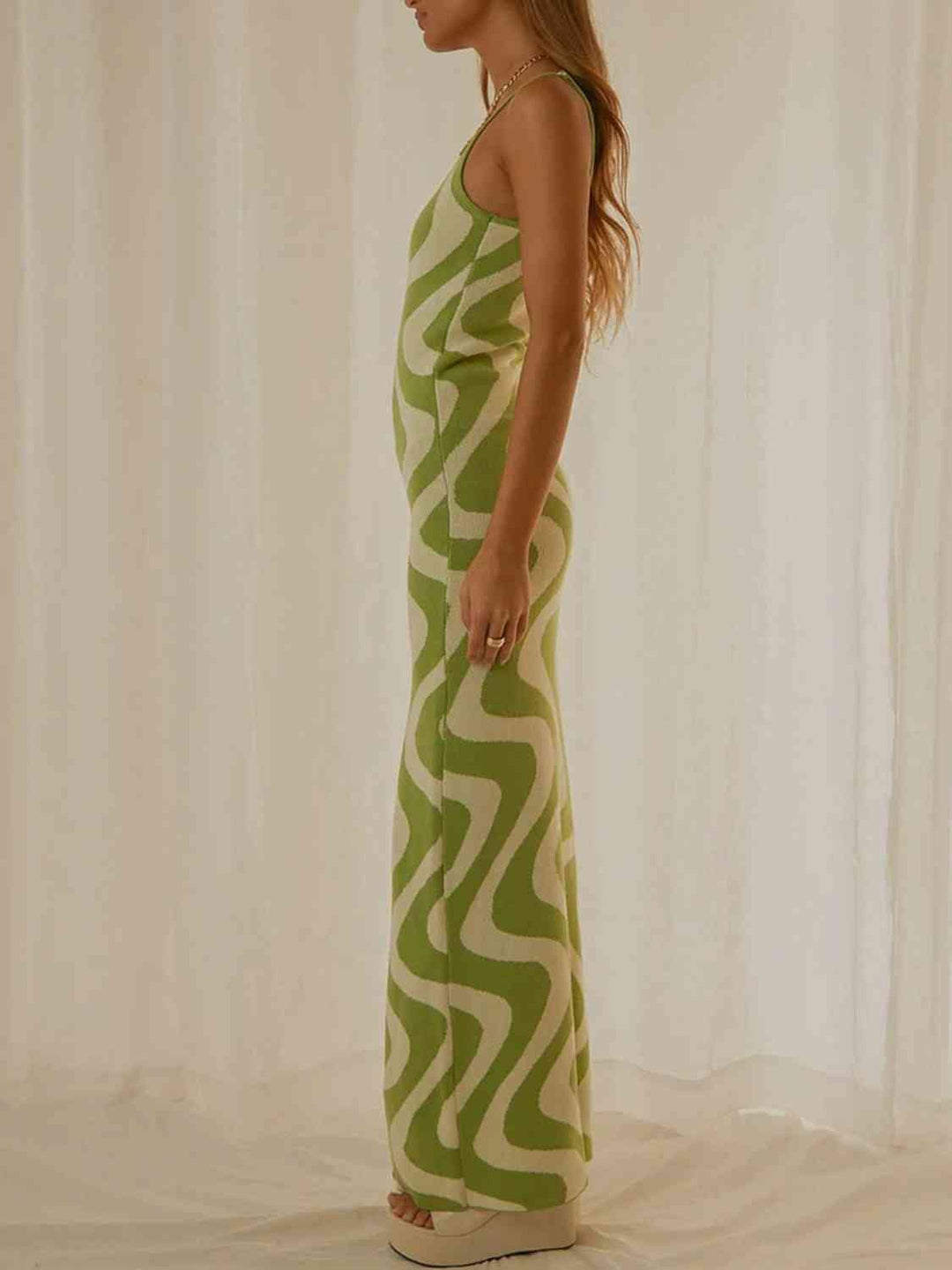 Elegant Spaghetti Strap Knit Maxi Dress