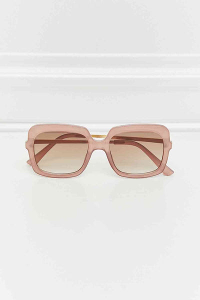 Hybrid Square Sunglasses with Metal-Plastic Temples